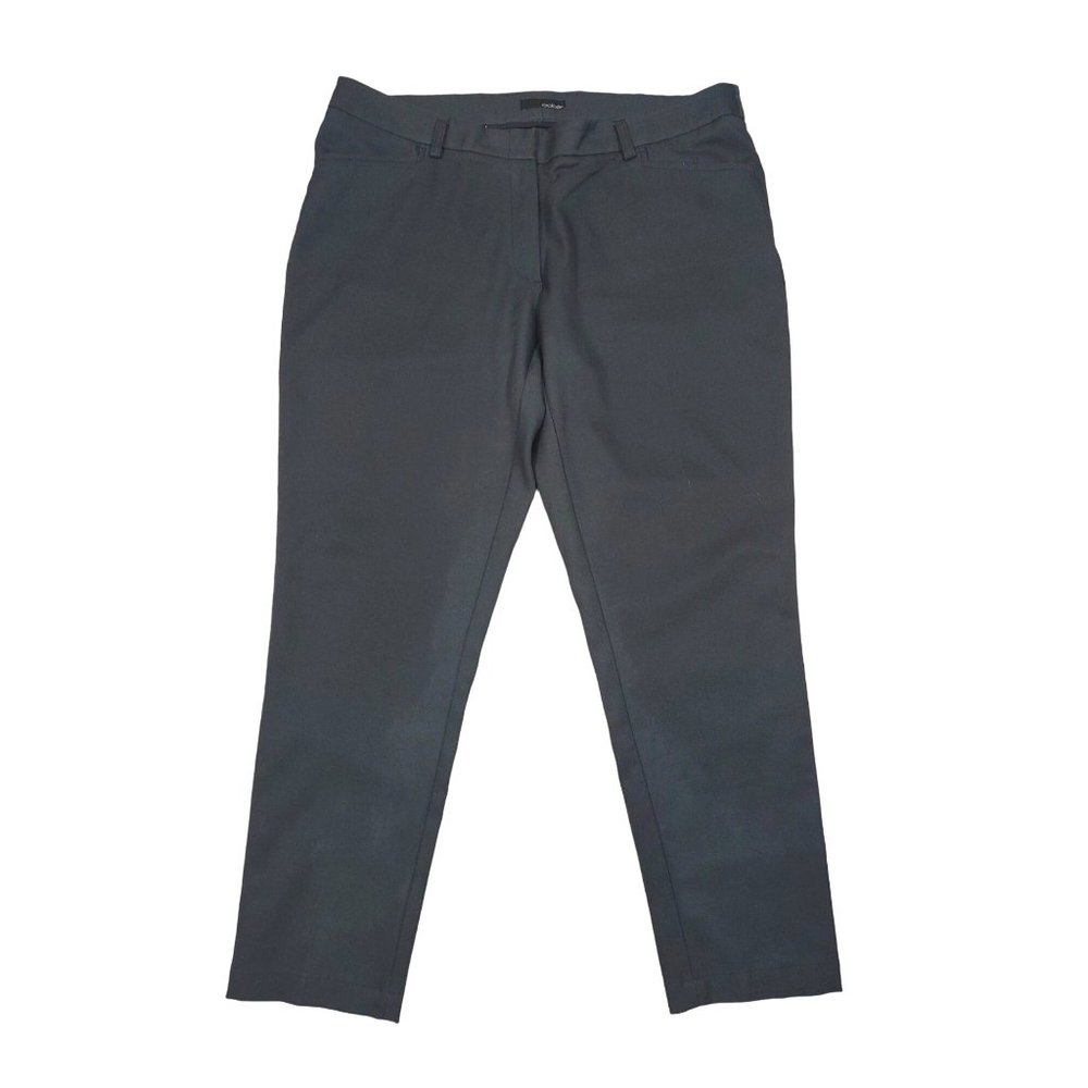 CABE Mid Rise Straight Trousers Gray Flat Front Short 4 Pocket Pants 14/29